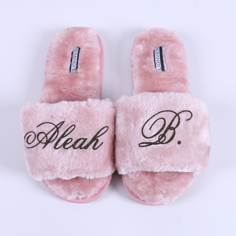 custom embroidered slippers