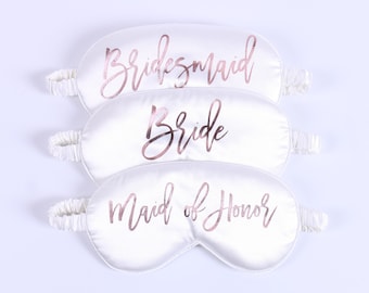 Personalized Bridesmaid Gift Satin Sleep Mask - Maid of Honor Flower Girl Bridal Shower Sleepover SPA Party Proposal Mother Honeymoon Gift