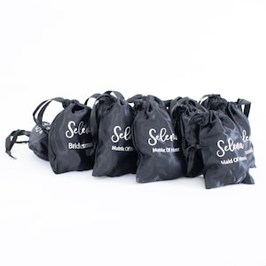 Personalized Satin Bags with Drawstring, Wedding Favor Bag Mini Gift Packaging Bag for Birthday Christmas Jewelry Party, Baby Shower Bags