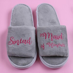 Personalized SPA Slippers Bridesmaid Bridal Party Your Name Bachelorette Sleepover Hotel Light Weight Wedding Proposal Gift Getaway Trip