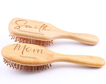 Personalized Hair brush, Natural Bamboo Paddle Detangling Hairbrush, Massage Scalp Thick/Thin/Curly/Dry Hair For Women & Men Yellow