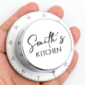 Personalized Kitchen Timer,  Custom Chef Cooking Timer Clock with Loud Alarm, No Battery Required Magnetic Cooking Timer, Magnetic 60 Minute