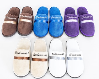 Personalized Spa Slippers, Non Slip Disposable Slippers For Guest, House, Indoor, Bathroom, Bedroom, Hotel, Bride Slippers, Bridesmaid Gifts