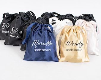 Personalized Satin Gift Bag, Party Favor Bag Drawstring Pouch for Baby Shower, Bridal Shower, Christmas, Party Supplies, Candy, Jewelry Bags