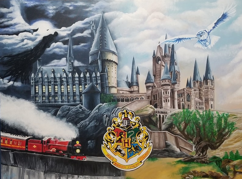 Hogwarts castle art print Art & Collectibles Prints jan-takayama.com