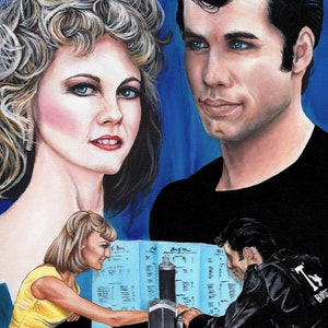 Grease Danny and Sandy Fine Art Print 11x14
