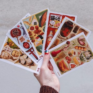 Japan Postcard Set – Japanese Festival, Food, Masks, Tea and Snacks