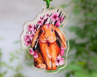 Sakura Bunny (Green) – Acrylic Charm