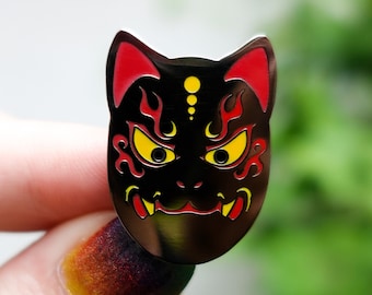 Japanese Kitsune Mask Enamel Pin