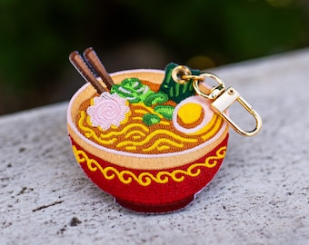 Ramen Bowl – Embroidered Keychain Charm