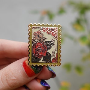 Japanese Hanafuda Stamp Enamel Pin image 3