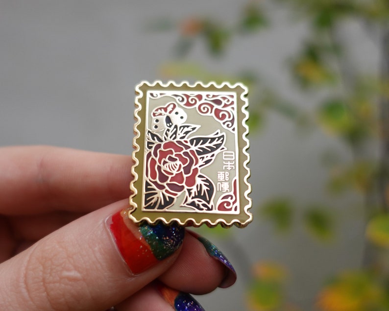 Japanese Hanafuda Stamp Enamel Pin image 2