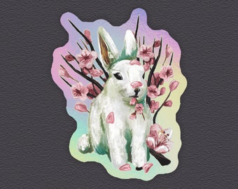 Sakura Bunny Cream – Holographic Sticker