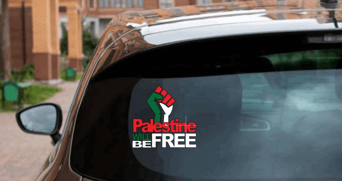 Palestine Will Be Free Car Decal Palestinian Flag Heart Etsy