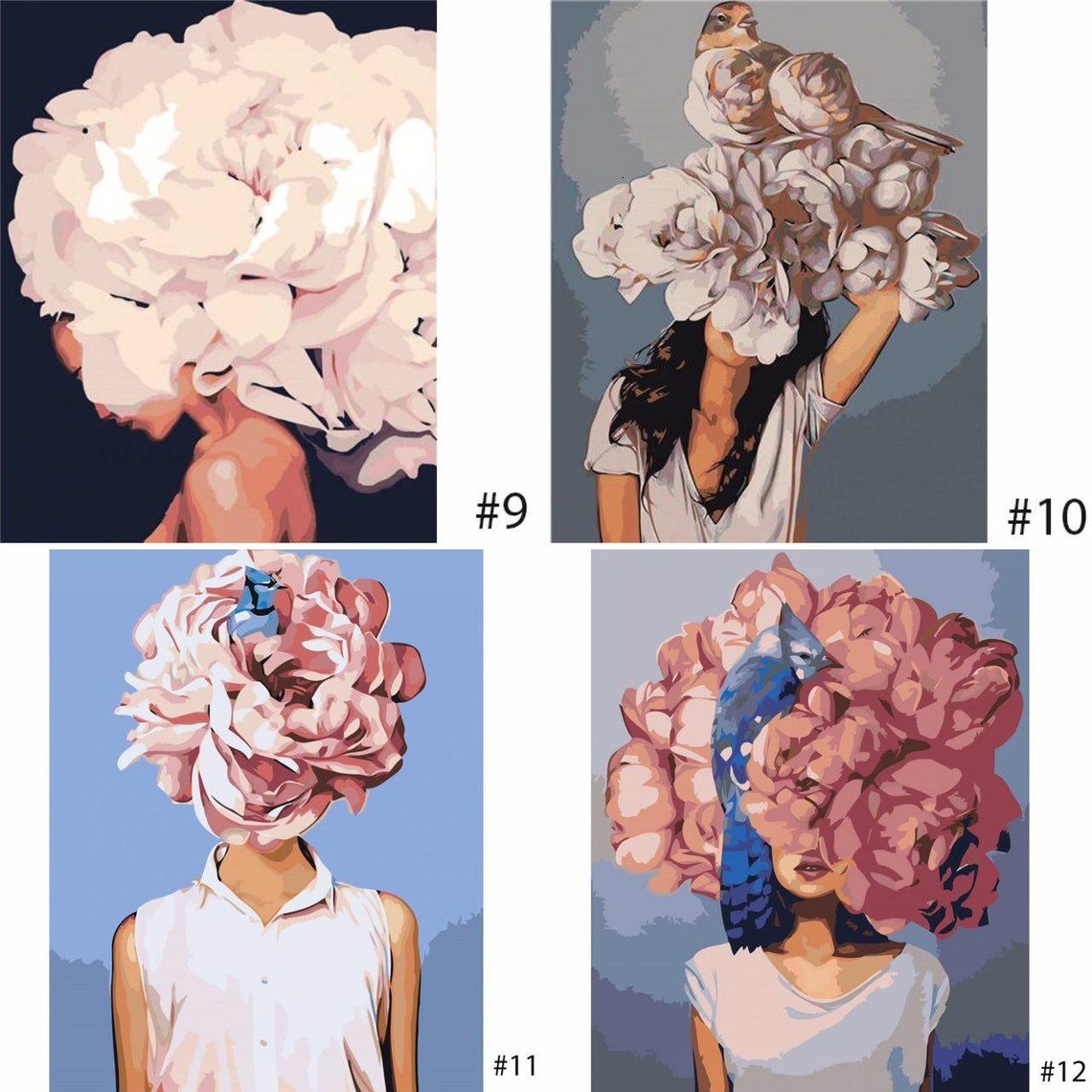 Flower Head Woman Paint By Numbers Kit Wall Art DIY Paint by Etsy
