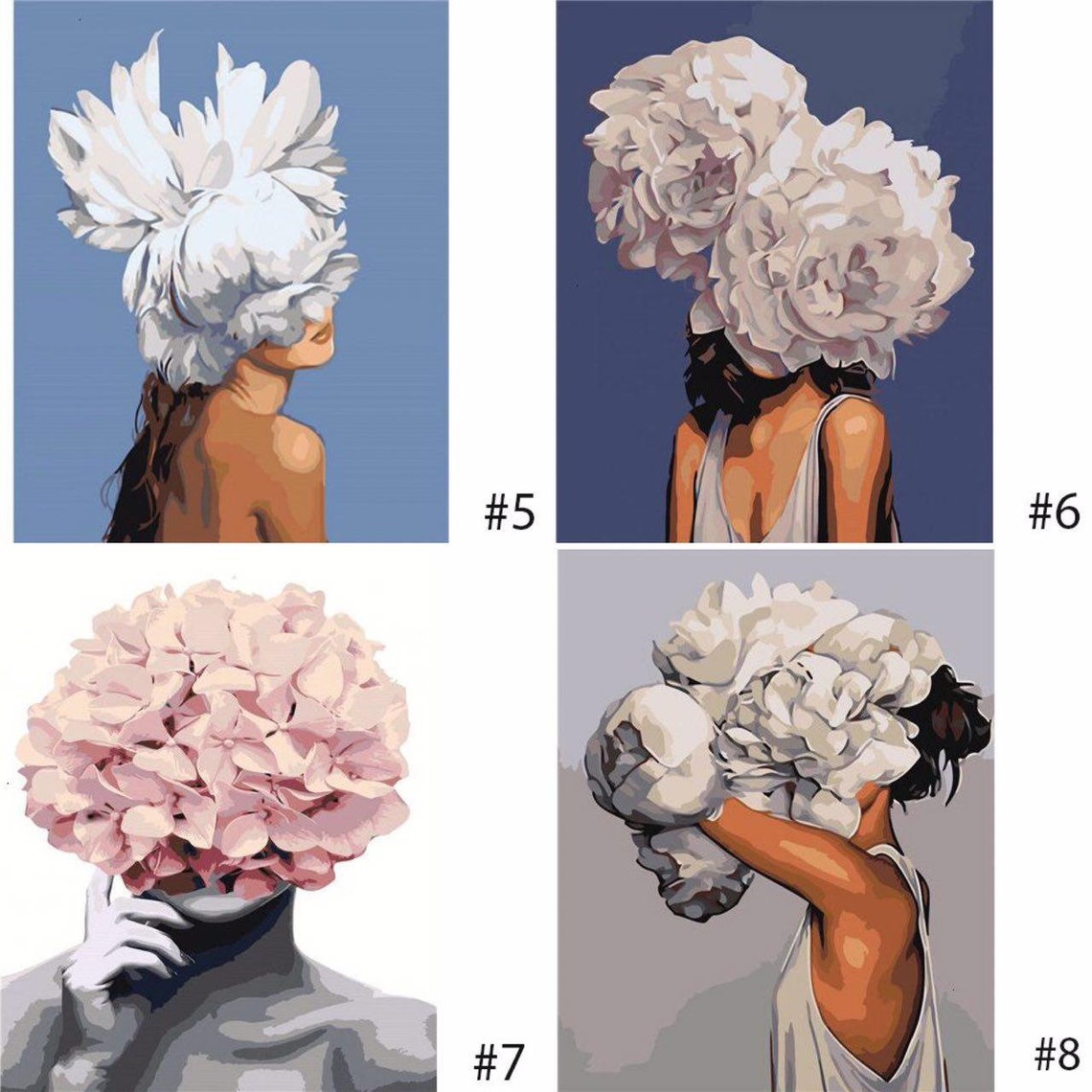 Flower Head Woman Paint By Numbers Kit Wall Art DIY Paint by Etsy