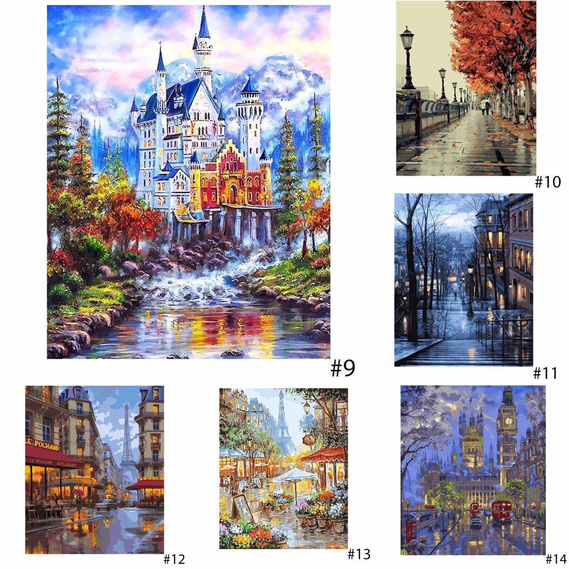 Famous Cities Paint By Numbers Kit Wall Art DIY Paint by Etsy