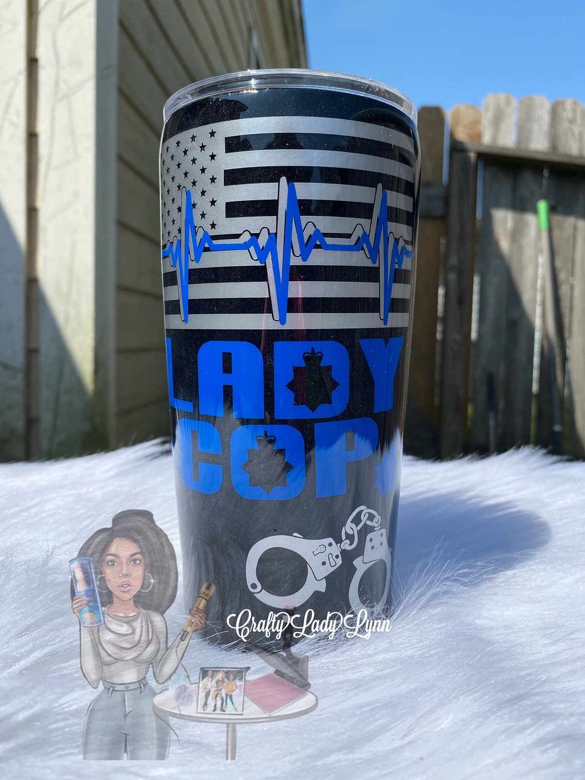 Lady Cop inspired Tumbler Cop Wife Police Officer Tumbler Etsy