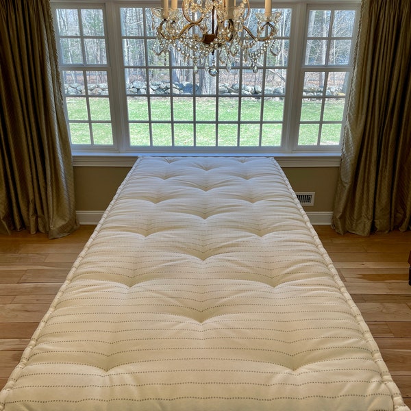 Custom Hand Tufted French Cushion: Bench or Window Seat