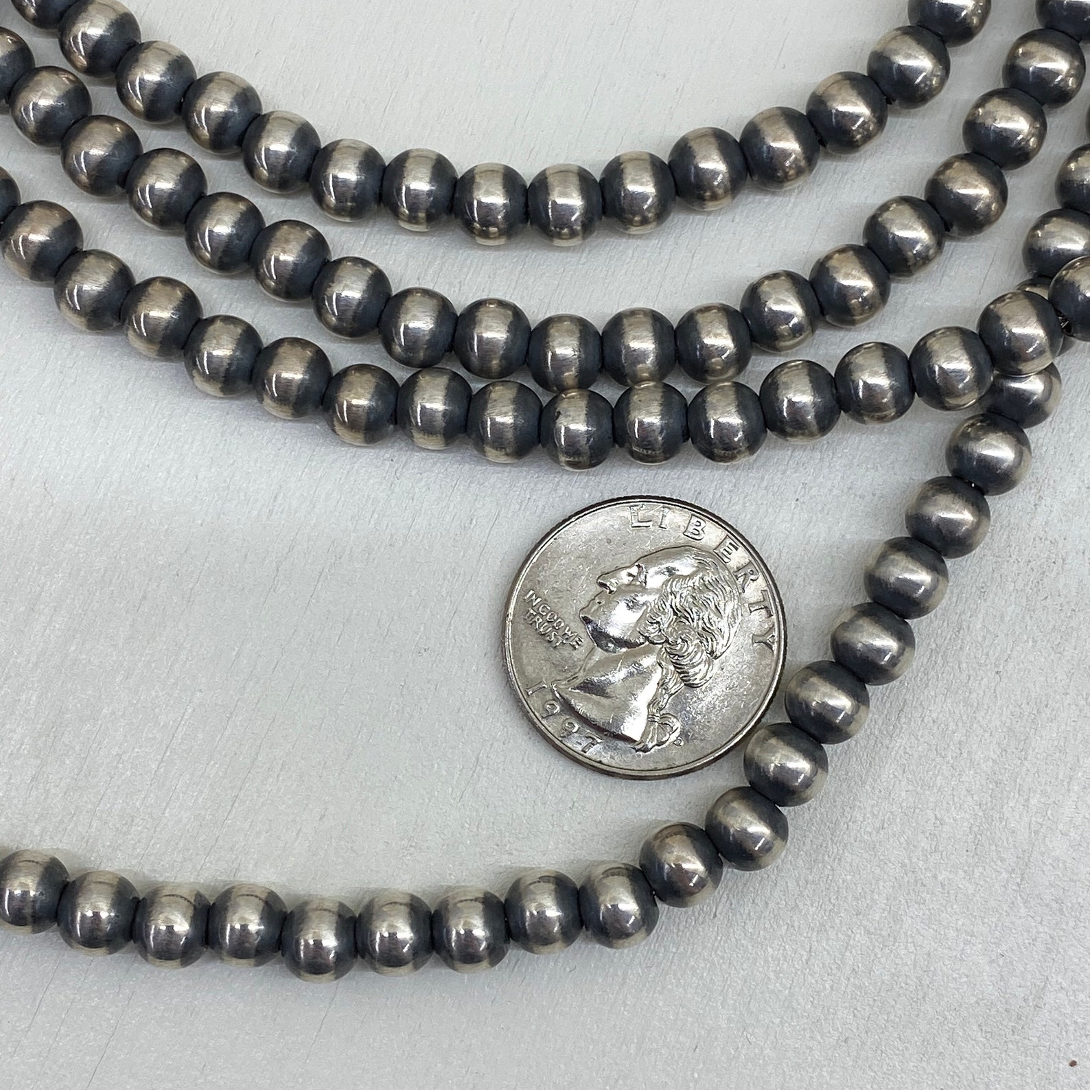 7 Mm Genuine Navajo Pearl Necklace Sterling Silver Authentic Etsy