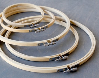 Bamboo Wooden Embroidery Kit Ring Cross Stitch Hoop | Wood Round Cross Stitch Hoop, Frame, Display, Floral | 5&quot; 6&quot; 7&quot;/ 8&quot;/ 9&quot;