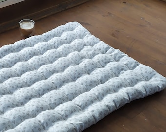 Handmade Linen Yoga Futon with Buckwheat Hulls