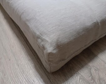 Custom Linen Bench Cushion – Hemp Filled Meditation Floor Mat
