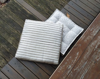 Linen Floor Pillow: Hemp Filled Yoga Meditation Cushion