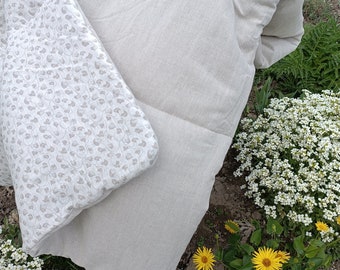 Natural Hemp Linen Blanket: Lightweight Quilted Bedding, Custom Size