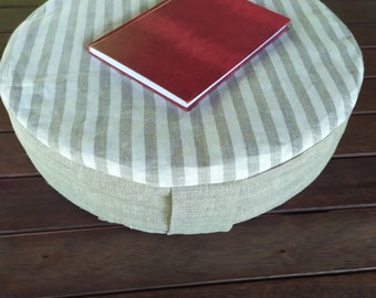 Linen Zafu Meditation Cushion: Round Eco-Friendly Yoga Pouf