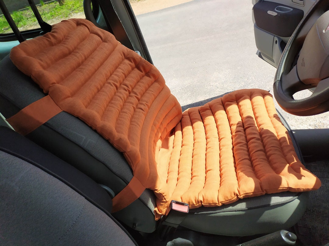 Organic Car Seat Cover With Buckwheat Hulls Linen Massage Etsy