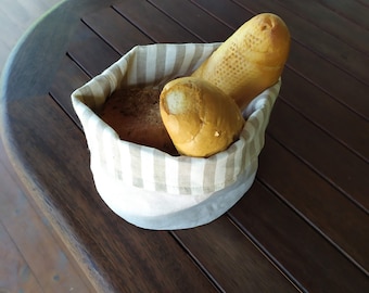 Linen Fabric Basket For,  Reversible Storage and Organizer Bin, Home Decor Basket