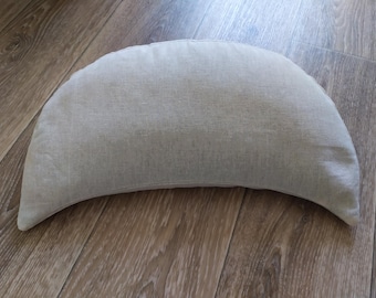 Mandala Crescent Zafu: Eco Linen Yoga Meditation Cushion