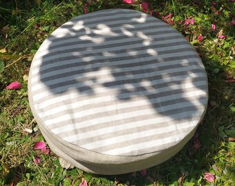 Linen Zafu Meditation Cushion: Round Eco-Friendly Yoga Pouf
