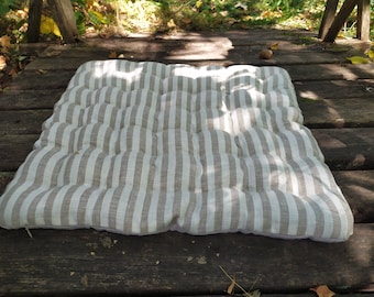 Linen Meditation Cushion: Buckwheat Hull Filled Zen Seat