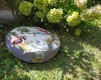 Round Mandala Meditation Cushion: Eco-Friendly Zafu Pillow, Zen Decor
