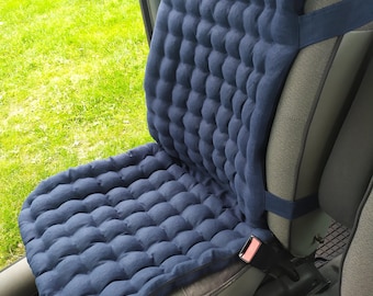 Linen Car Seat Cover with Buckwheat Hulls: Massage Orthopedic Support