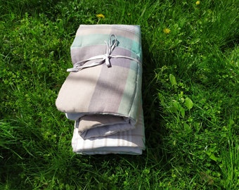 Crawling Mat Filled Linen, Natural Organic Play Mat, Playmat Nursery Decor