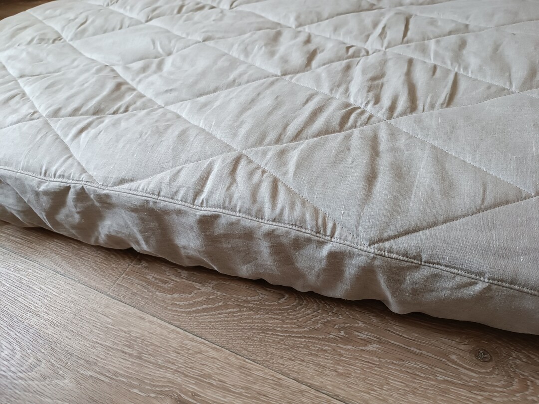 Hemp Fiber Cover, Organic Hemp Mat Cover in Linen Fabric as Fitted