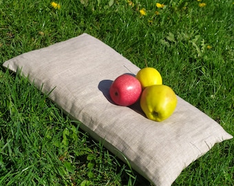Organic Buckwheat Pillow: Linen Cover, Natural Sleep