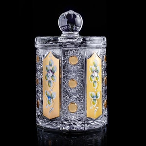 Gold Decorated Crystal Bowl With Lid
