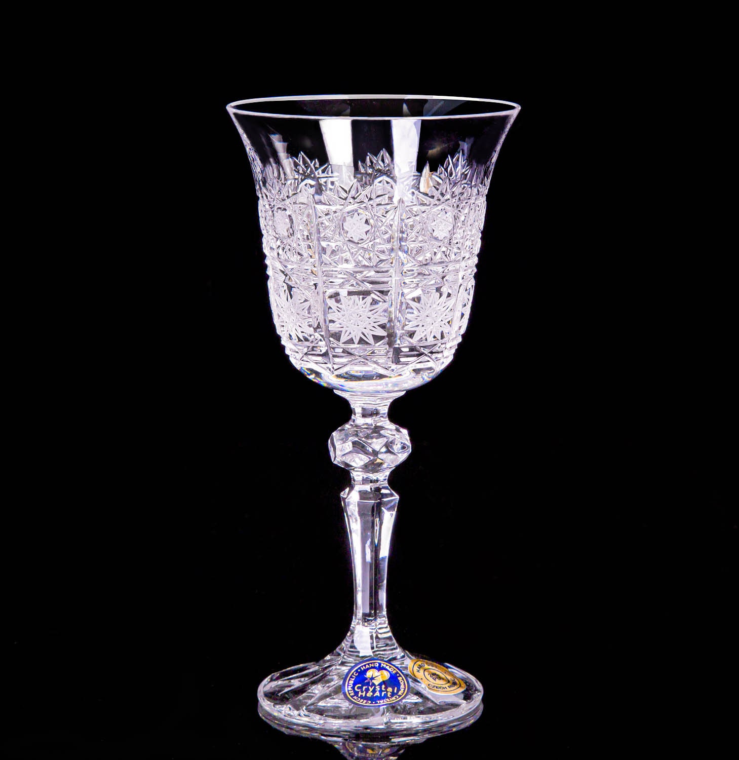 Set of 6 Bohemia Crystal Wine Glasses: 640ml Barbara