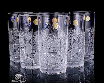 リッチカット ボヘミアクリスタル ウォーターグラス 6個 300ml - Etsy 日本