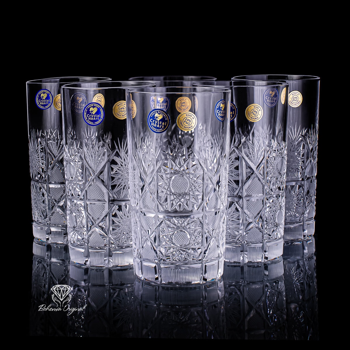 リッチカット ボヘミアクリスタル ウォーターグラス 6個 300ml - Etsy 日本