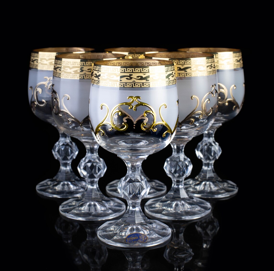 Wine Glasses Bohemia Crystal 6pcs 190ml Etsy