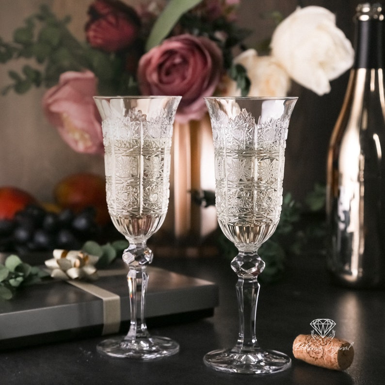 Bohemia Crystal Champagne Glasses 6pcs 150ml Etsy