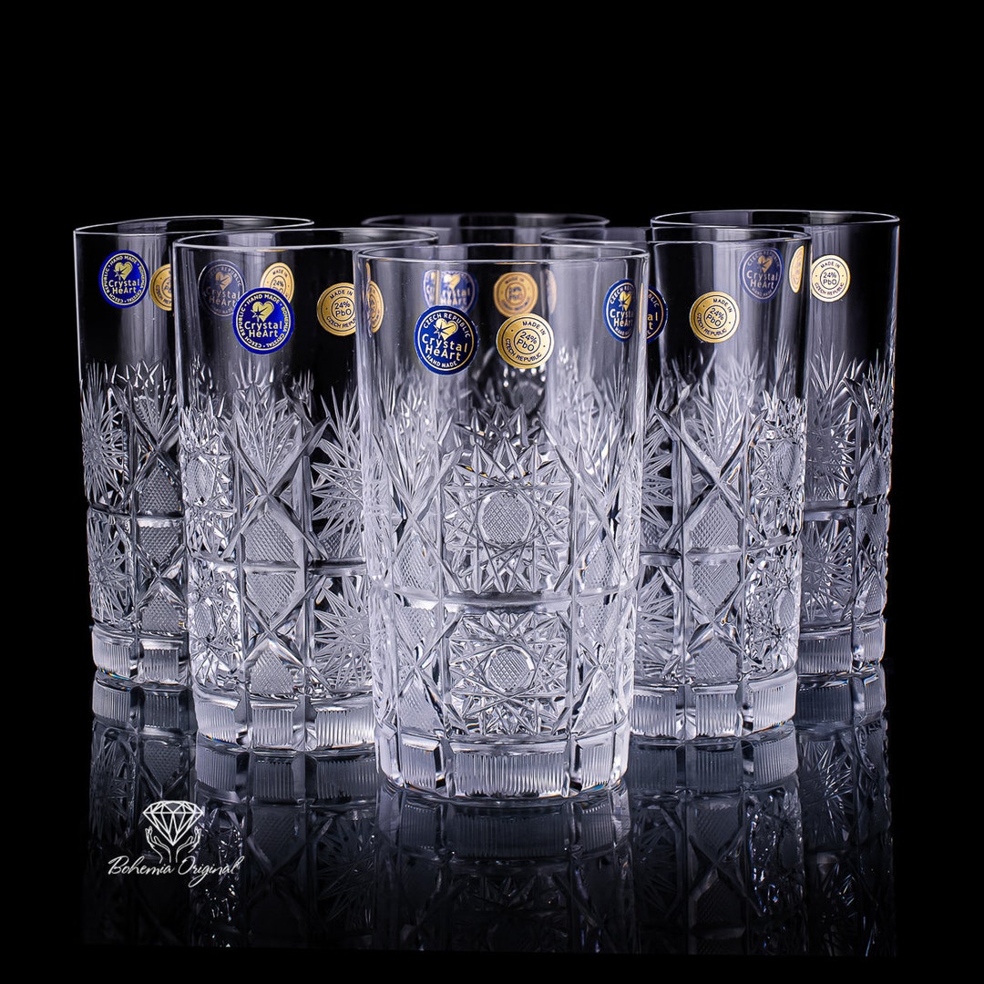 リッチカット ボヘミアクリスタル ウォーターグラス 6個 300ml - Etsy 日本