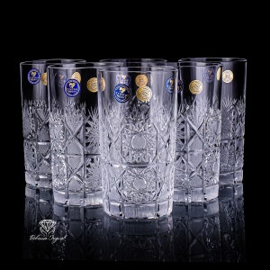 Rich Cut Bohemia Crystal Water Glasses 6pcs 300ml