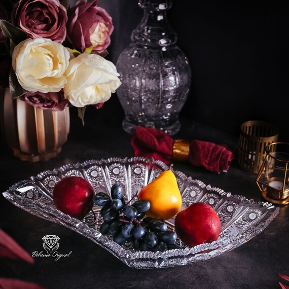 クラシックなハンドカットのボヘミアクリスタルプレート - Etsy 日本