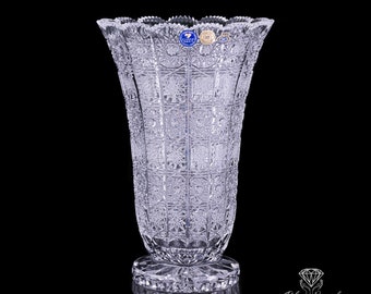 Hand Cut Bohemia  Crystal Vase H 305mm